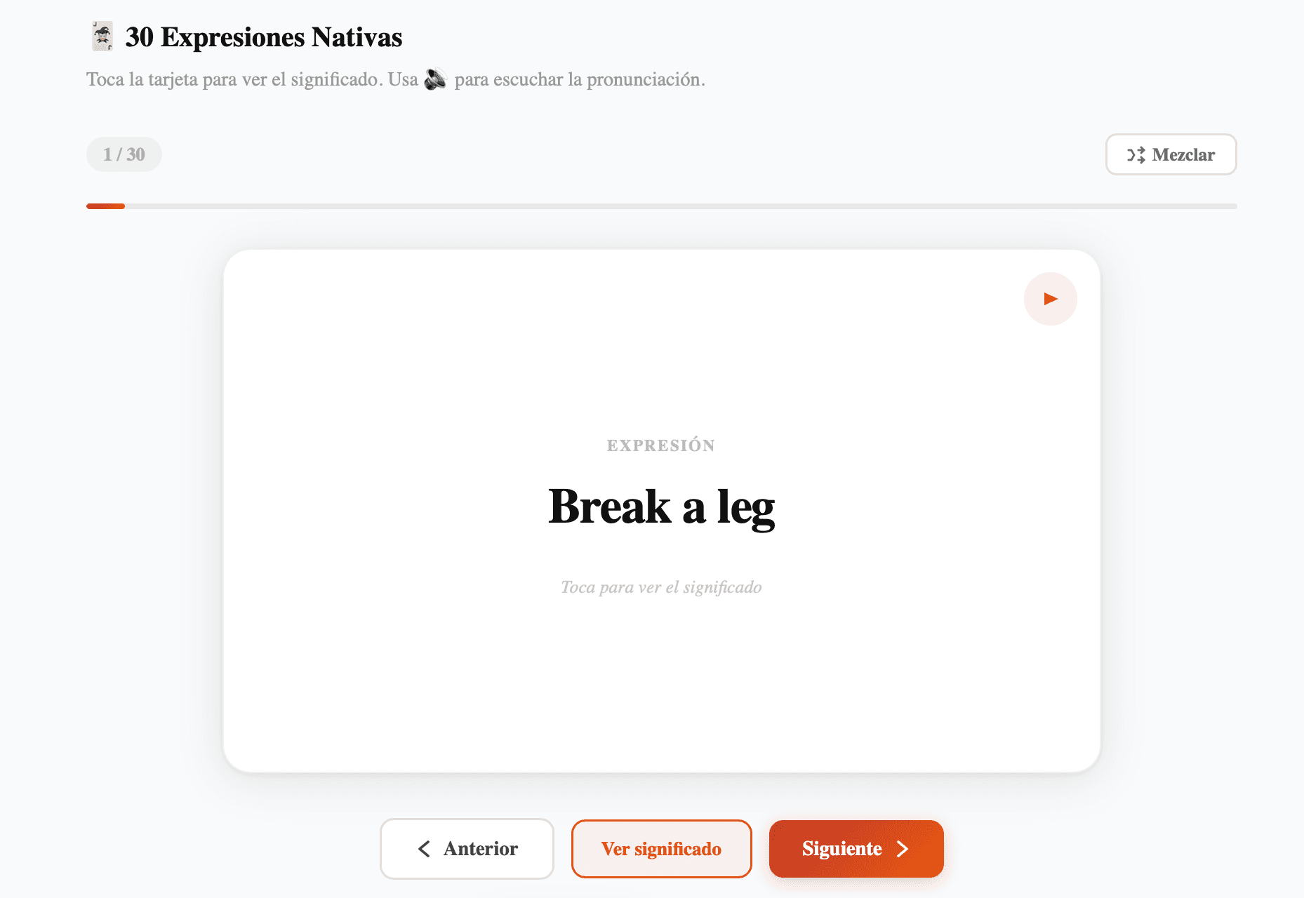 Flashcard: expresión nativa