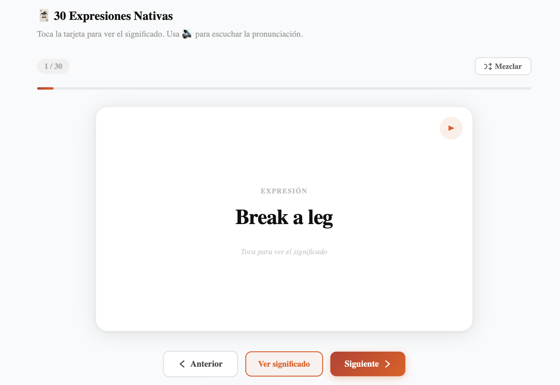 Flashcard: expresión nativa