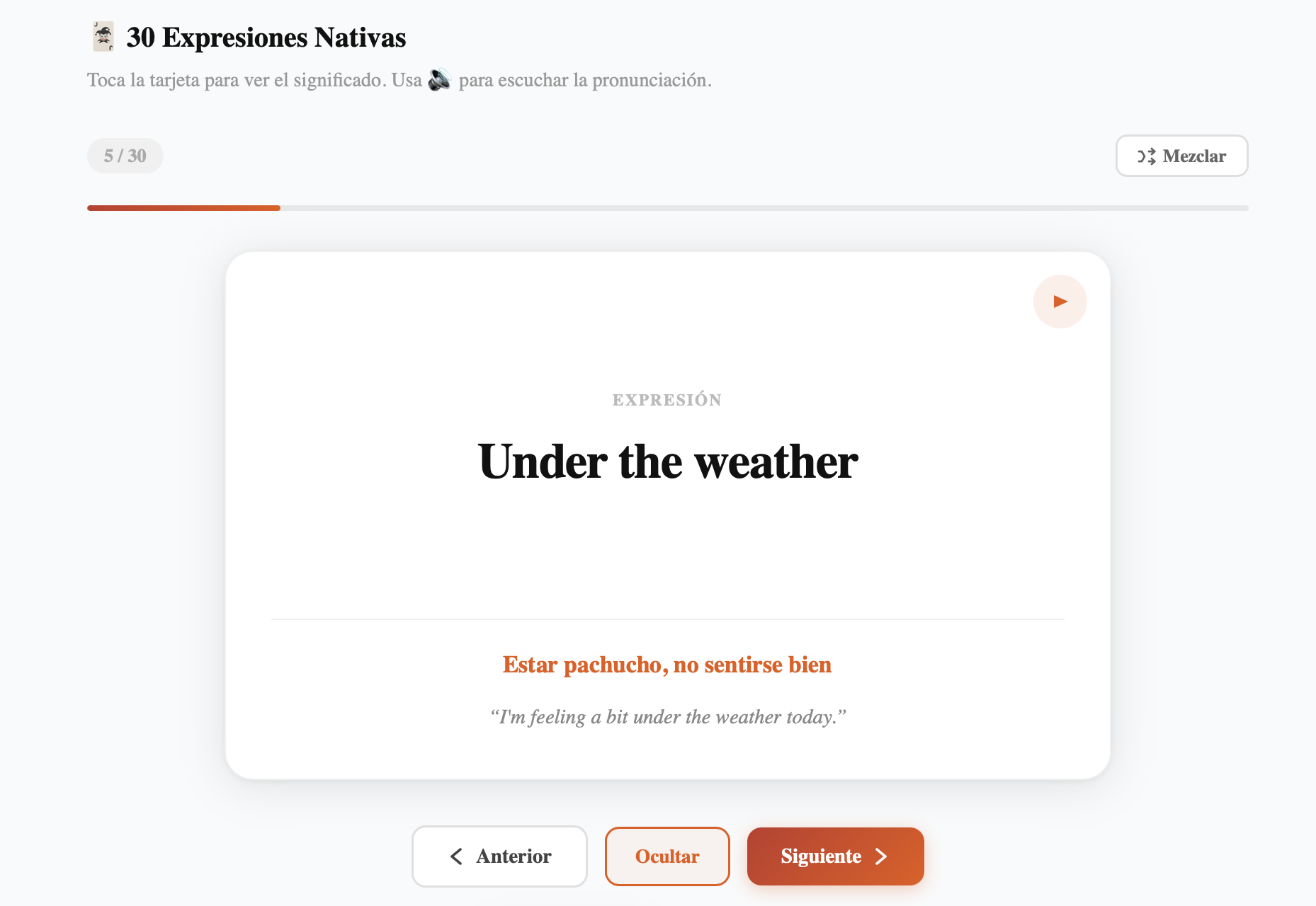 Flashcard: expresión nativa